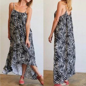 NWT For Days Flounce Long Dress in palm print
